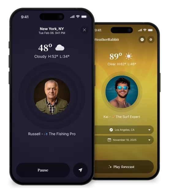 WeatherRabbit app previews